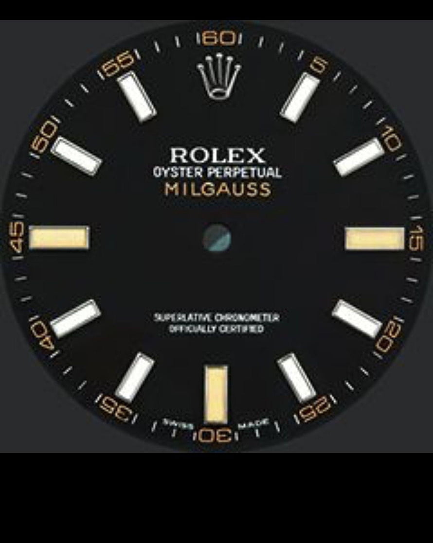 Rolex Oyster Perpetual Milgauss Black Dial Watch Face Design HD phone wallpaper
