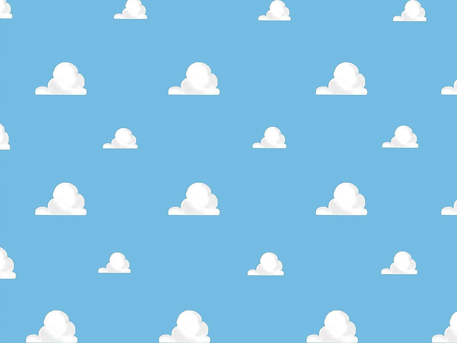 Cute Cartoon Cloud Pattern on Light Blue Sky Background HD wallpaper