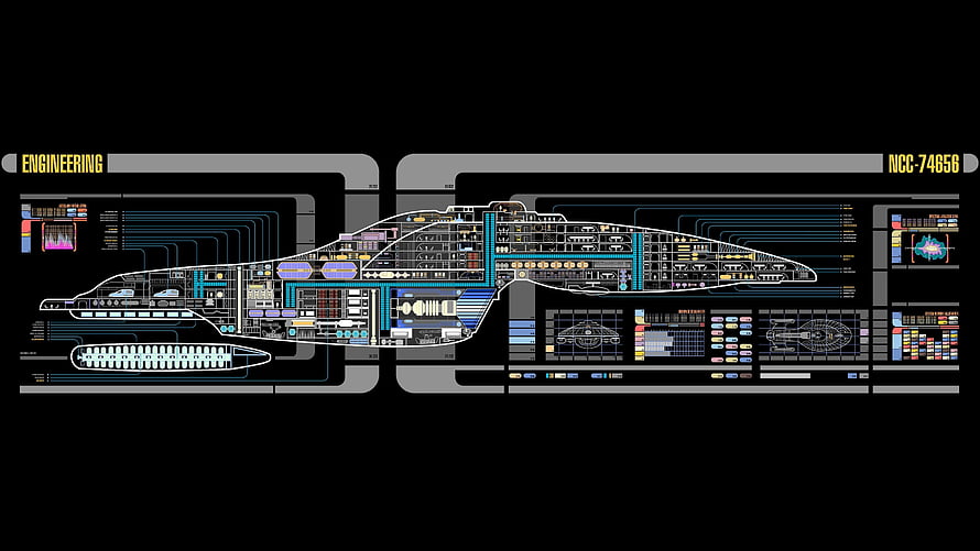 Star Trek Voyager NCC-74650 Engineering Schematic Blueprint HD wallpaper