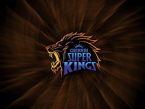 Chennai Super Kings roaring lion emblem with radiant golden burst and royal crown design HD wallpaper