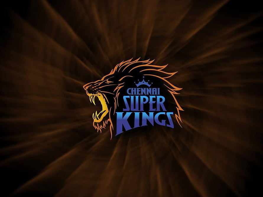 Chennai Super Kings roaring lion emblem with radiant golden burst and royal crown design HD wallpaper