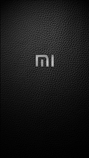 Xiaomi Logo on Black Leather Texture Background HD phone wallpaper