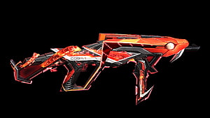 Cobra MP40 Fire Skin: Red and Orange Sci-Fi Weapon Render on Black Background HD wallpaper