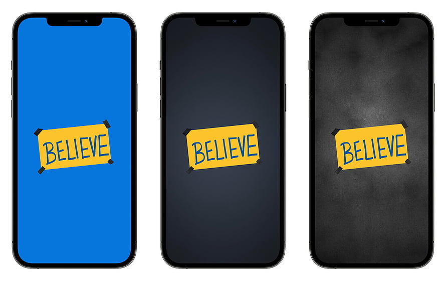 Ted Lasso Believe Motivational Phone Wallpaper with Yellow Tape Design HD wallpaper