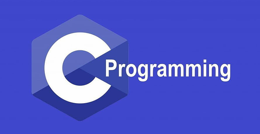 C Programming Language Logo on Blue Background HD wallpaper