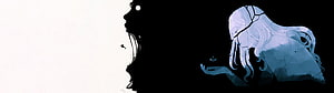 Gris Artwork Featuring a Cracked Blue Figure and Dark Silhouette HD wallpaper