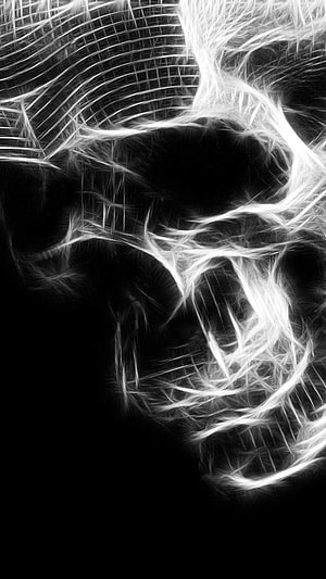 Abstract White Fiber Network on Black Background Minimalist Digital Art HD phone wallpaper