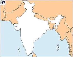 Blank India Map Outline with Neighboring Countries and Regional Borders HD wallpaper