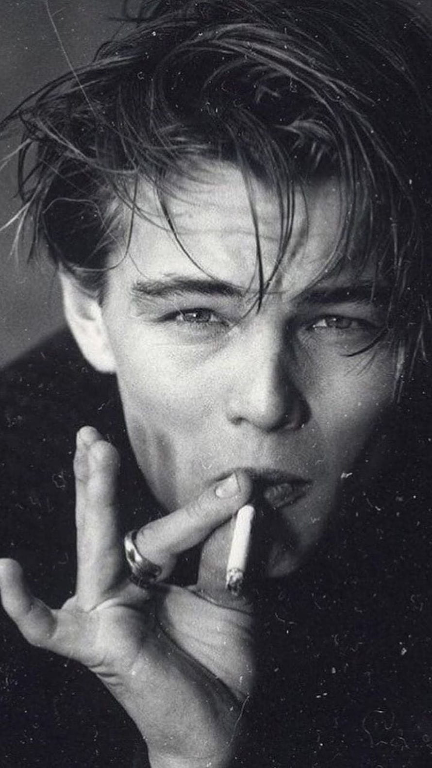 Leonardo DiCaprio Black and White Portrait Smoking Cigarette HD phone wallpaper