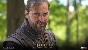 Dirilis Ertugrul Character Portrait in Forest Setting HD wallpaper