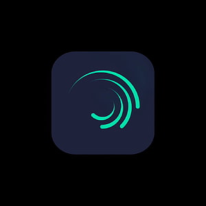Alight Motion App Icon with Teal Spiral Design on Dark Blue Background HD phone wallpaper