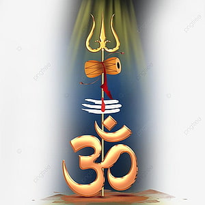 Golden Trishul and Om Symbol with Damaru for Maha Shivratri Celebration HD phone wallpaper