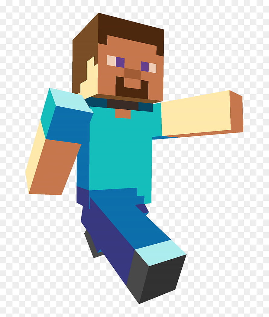 Minecraft Steve Character in Dynamic Running Pose with Blocky Pixel Art Style HD phone wallpaper