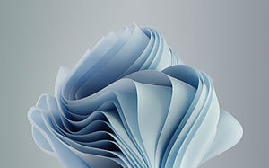 Windows 11 Glow Abstract Blue Ribbon Sculpture Minimalist Desktop Background HD wallpaper