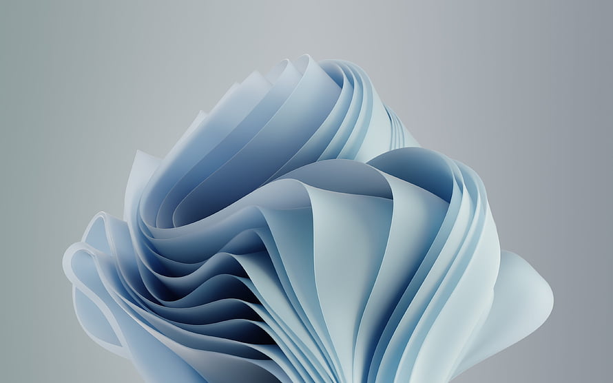 Windows 11 Glow Abstract Blue Ribbon Sculpture Minimalist Desktop Background HD wallpaper