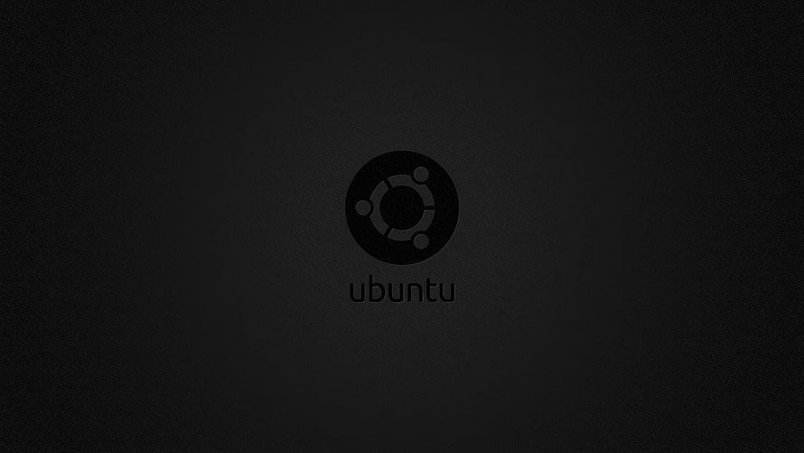 Ubuntu Linux Minimalist Dark Logo on Black Background HD wallpaper
