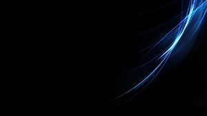 Sleek Blue Light Streaks on Black Background Minimalist Abstract Digital Art HD wallpaper