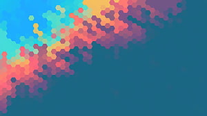Colorful Hexagon Pattern Abstract Minimalist Wallpaper HD wallpaper
