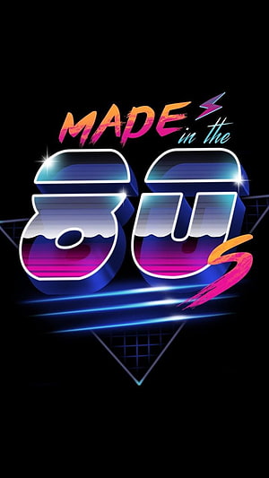 Retro 80s Synthwave Typography with Neon Gradient and Grid Horizon HD phone wallpaper