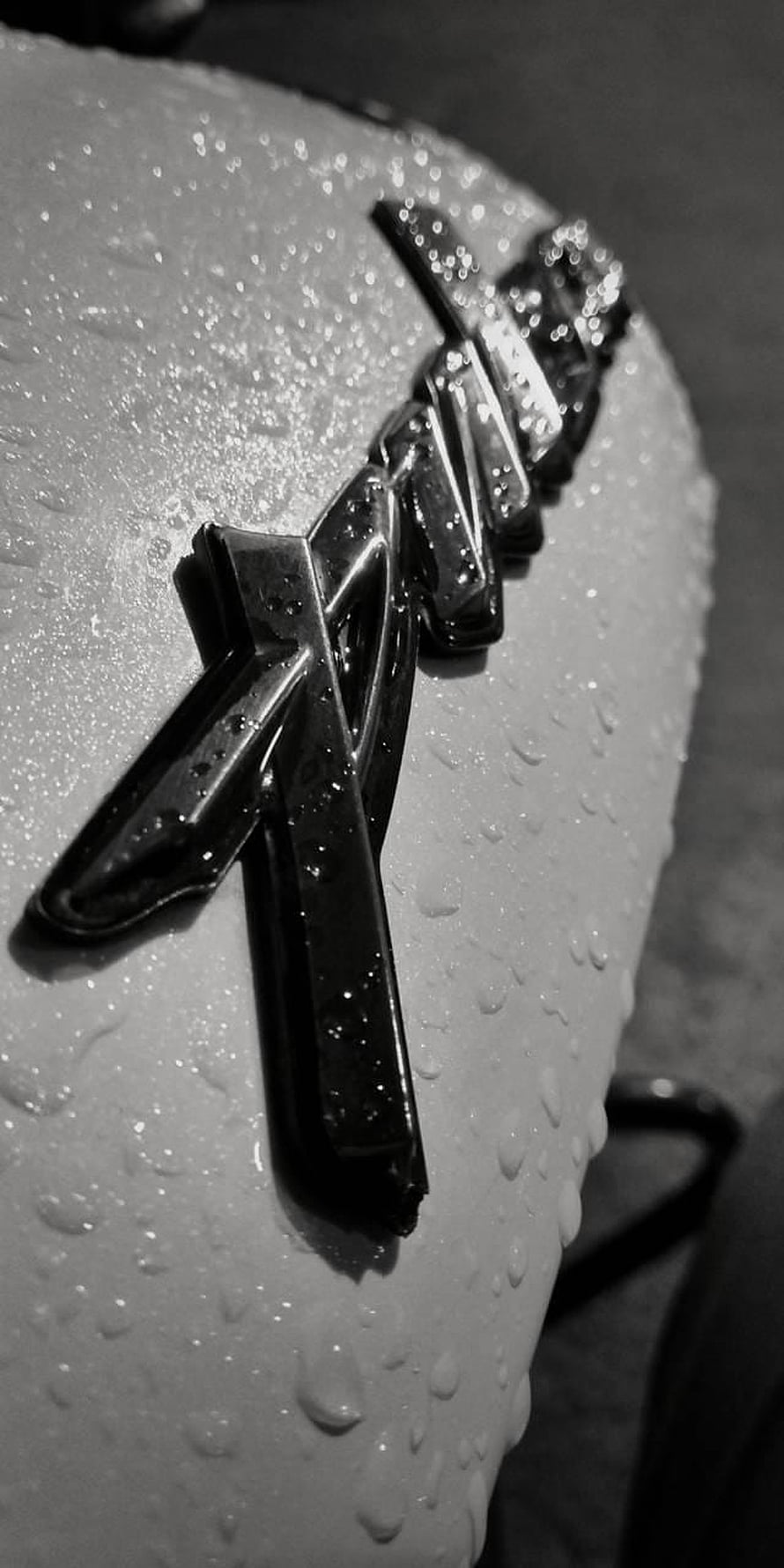 Pulsar NS200 Motorcycle Emblem Close-Up with Water Droplets in Black and White HD phone wallpaper