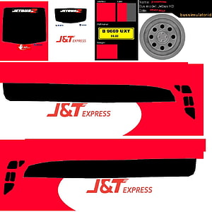 J&T Express Bus Livery Design for Bus Simulator Indonesia HD phone wallpaper