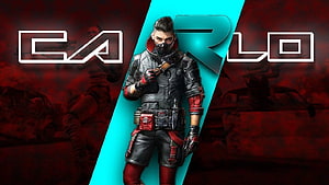 Carlo Character Art from PUBG Mobile with Tactical Gear and Red Background HD wallpaper