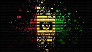 HP Pavilion Gaming Grunge Flag Design with Red Yellow Green Stripes and Distressed Texture HD wallpaper