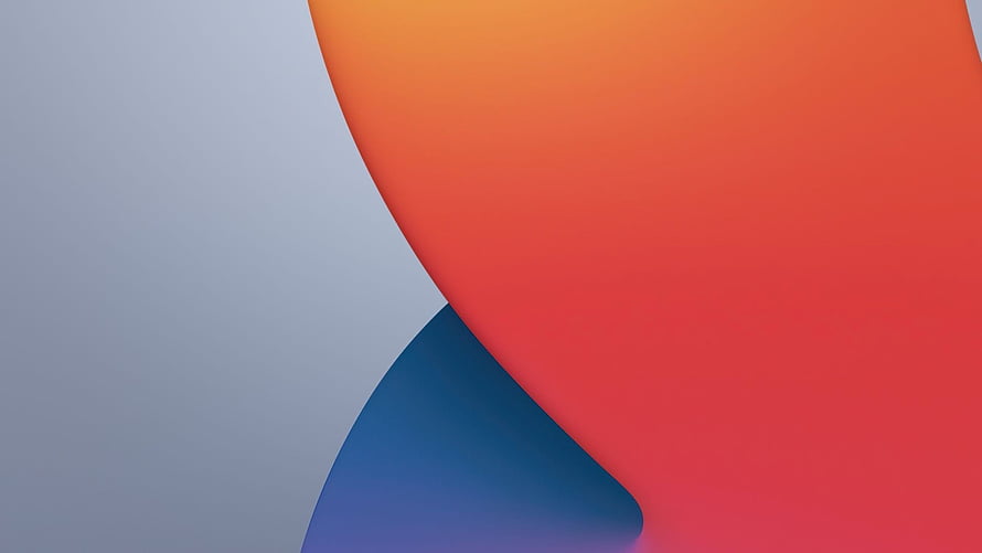 macOS Big Sur Abstract Gradient Wallpaper with Warm Orange and Cool Blue Curves HD wallpaper