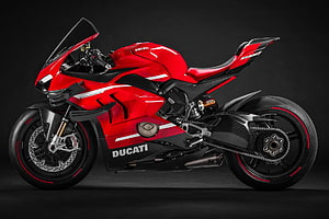Ducati Panigale V4 Superleggera Red and Black Sportbike Studio Profile HD wallpaper