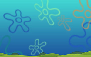 SpongeBob SquarePants Underwater Ocean Background with Stylized Flowers HD wallpaper