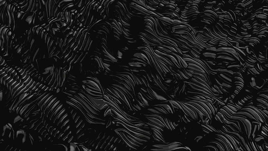 Dark Abstract Black Oil Paint Texture with Glossy Swirling Patterns HD wallpaper