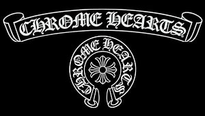 Chrome Hearts Gothic Logo and Cross Emblem on Black Background HD wallpaper