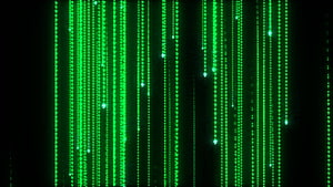 Green Digital Code Rain on Black Background HD wallpaper