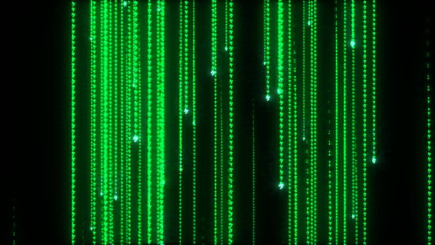 Green Digital Code Rain on Black Background HD wallpaper