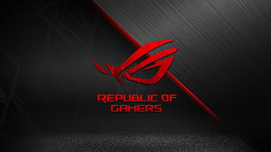 Asus Republic of Gamers Red Logo on Dark Textured Background HD wallpaper