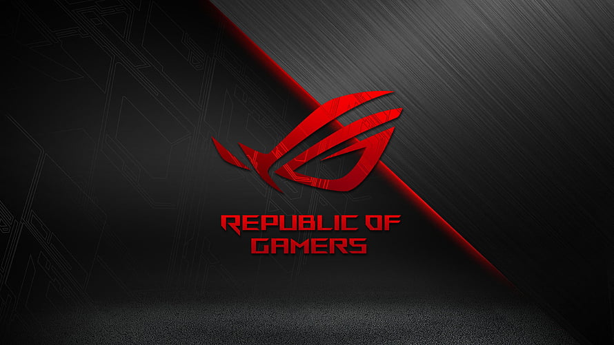 Asus Republic of Gamers Red Logo on Dark Textured Background HD wallpaper