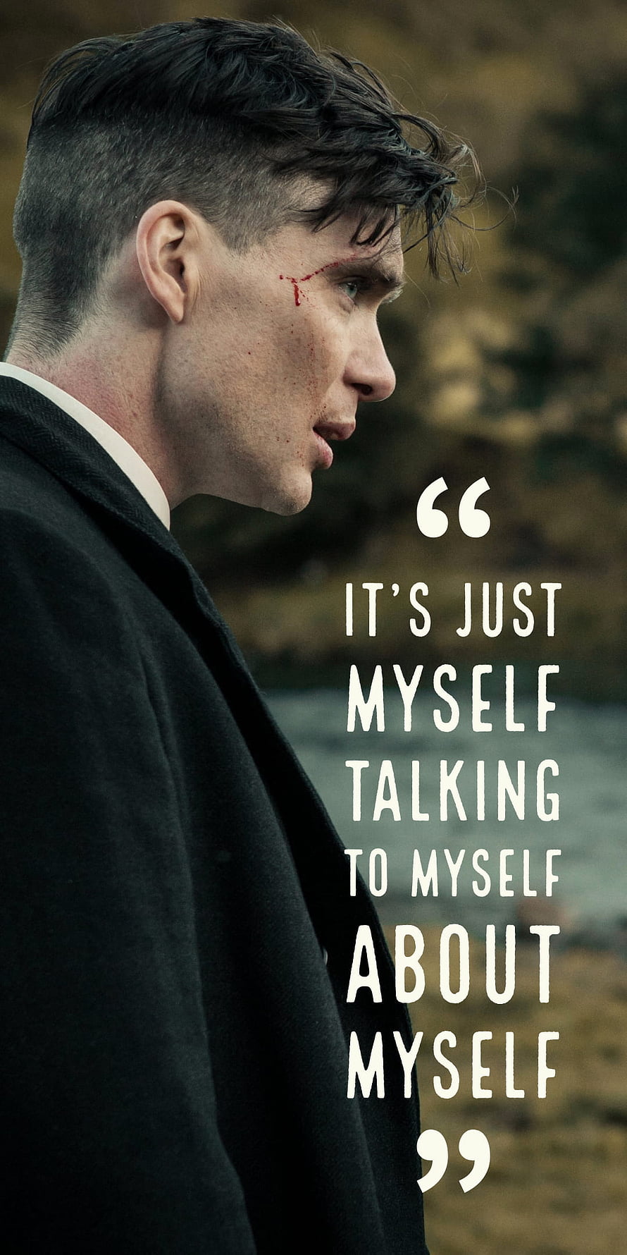 Thomas Shelby Peaky Blinders Profile With Blood Cut And Quote Overlay HD phone wallpaper