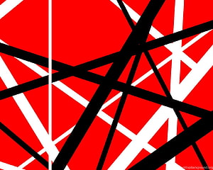 Van Halen Cave Stripes Abstract Geometric Pattern in Red Black and White HD wallpaper