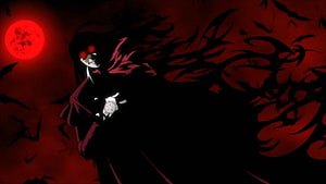 Alucard from Hellsing Ultimate in Dark Red Anime Artwork HD wallpaper