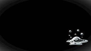 Cute Liquid Metal Slime Monster on Black Background HD wallpaper