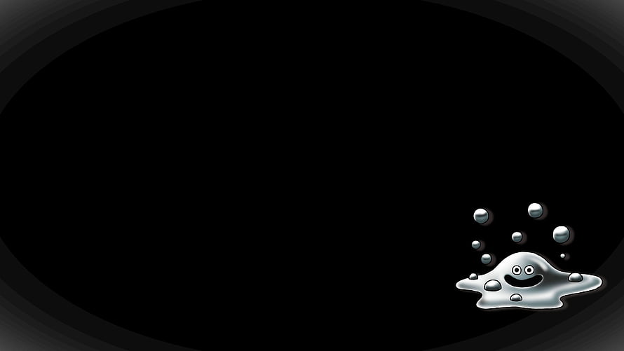 Cute Liquid Metal Slime Monster on Black Background HD wallpaper