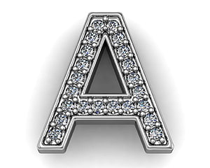 Diamond Letter A Jewelry Design with Silver Bezel and Crystal Inlays HD wallpaper