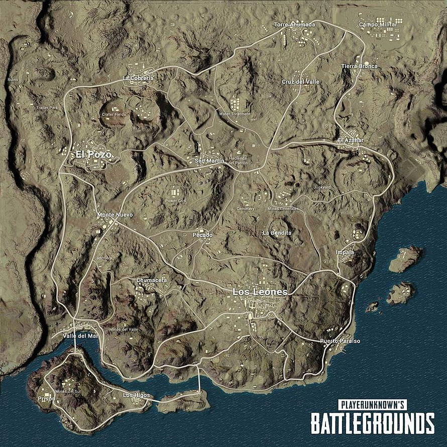Miramar Map Overview from PlayerUnknown's Battlegrounds HD phone wallpaper