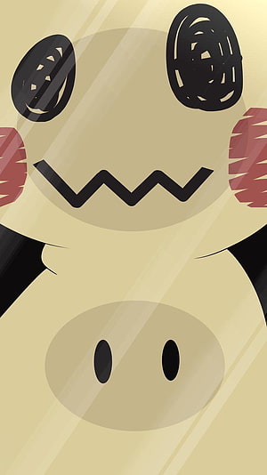 Mimikyu Halloween Costume with Stitched Face and Red Cheeks HD phone wallpaper