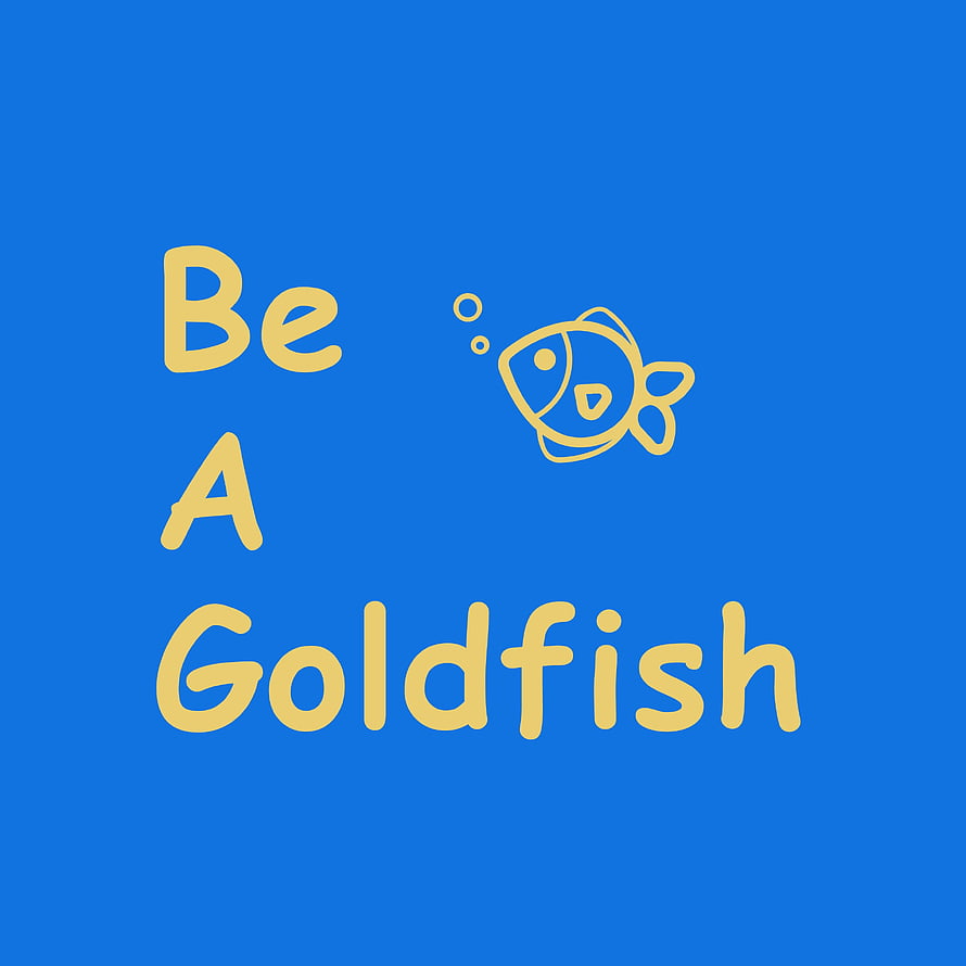 Be A Goldfish Minimalist Line Art on Blue Background HD phone wallpaper