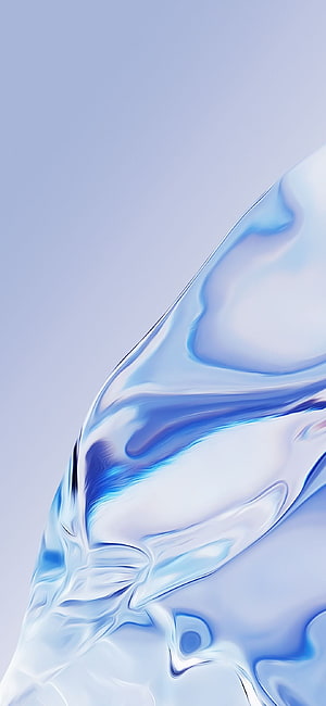 Elegant Flowing Liquid Glass Abstract Wallpaper in Soft Blue and White Tones HD phone wallpaper