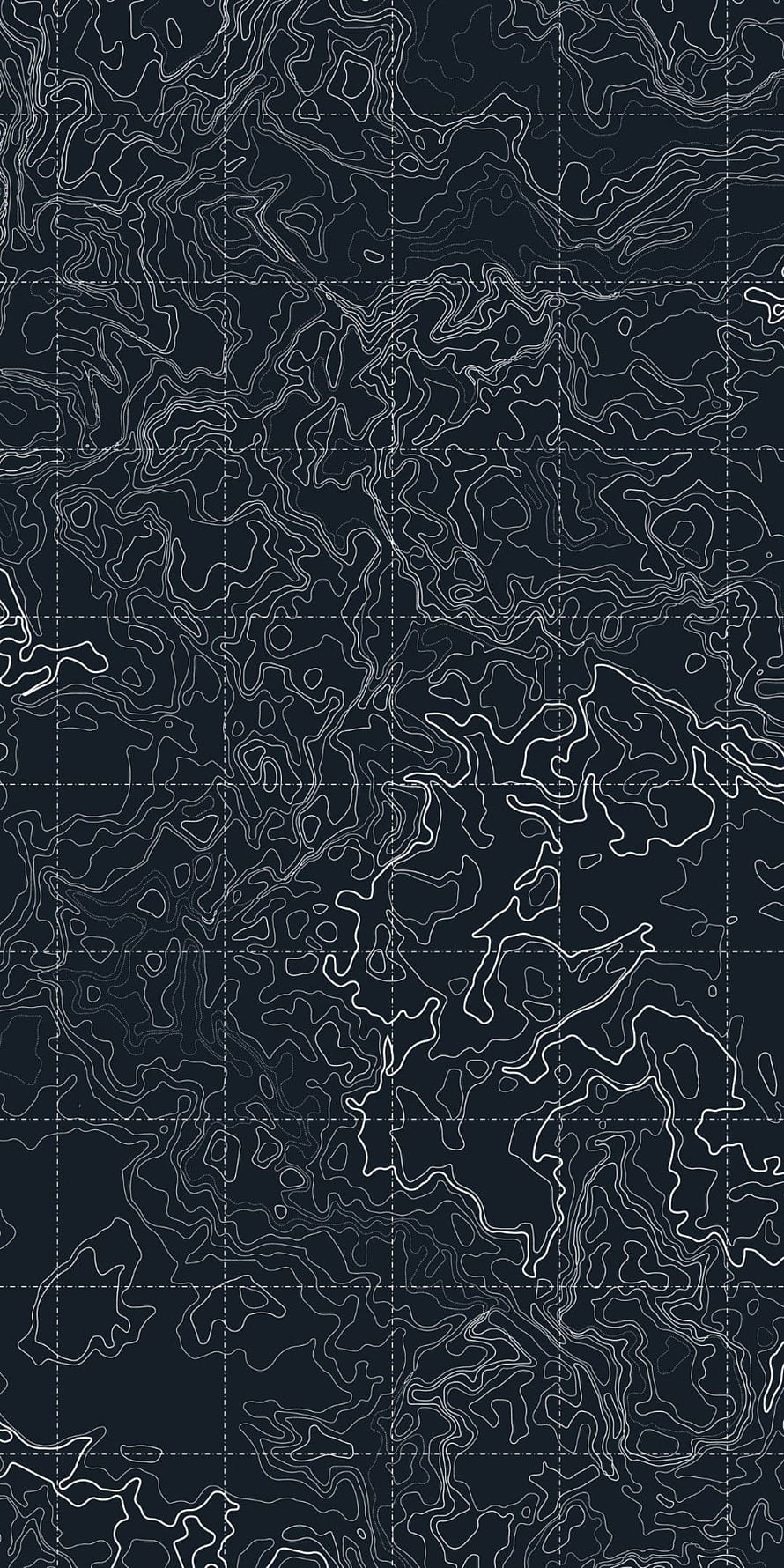 Dark Topographic Contour Map Pattern with Grid Overlay HD phone wallpaper