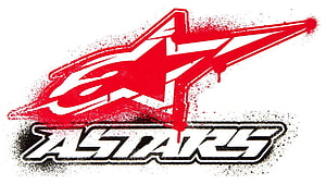 Alpinestars Racing Logo with Red Star and Grunge Texture on White Background HD wallpaper