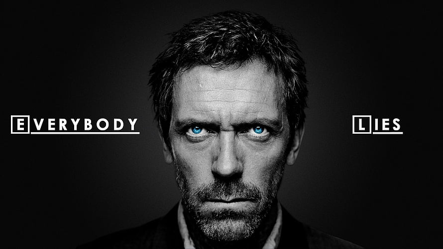 Dr. Gregory House Intense Portrait With Blue Eyes And Dark Background HD wallpaper