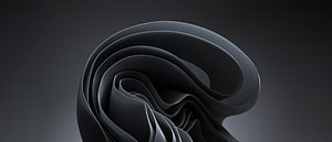 Windows 11 Dark Theme Abstract 3D Ribbon Sculpture Wallpaper HD wallpaper